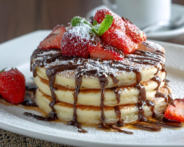 Nutella Fruit Pancakes.