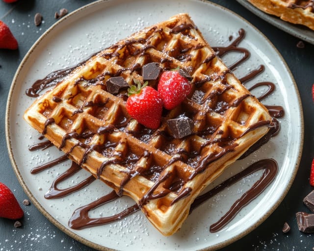 Nutella Fruit Waffles.