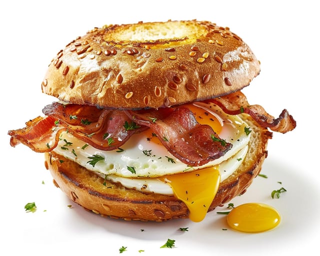 2 Eggs with Cheese and Bacon.